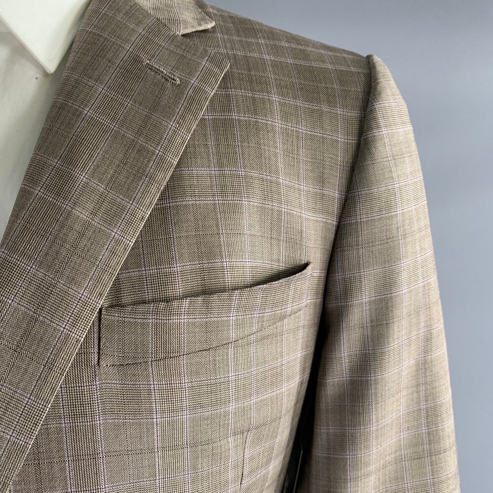 DUNCAN QUINN Chest Size 40 Brown light brown & purple Tartan Wool 32 31 Suit - Picture 5 of 12